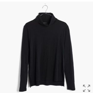 Madewell whisper cotton black turtleneck xs